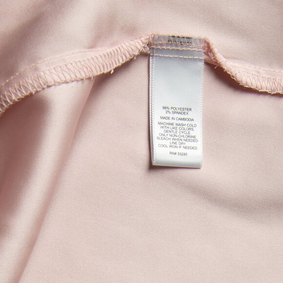 EXPRESS Blouse Silky Raglan Short Sleeve Round Neck Pastel Pink - Picture 6 of 9